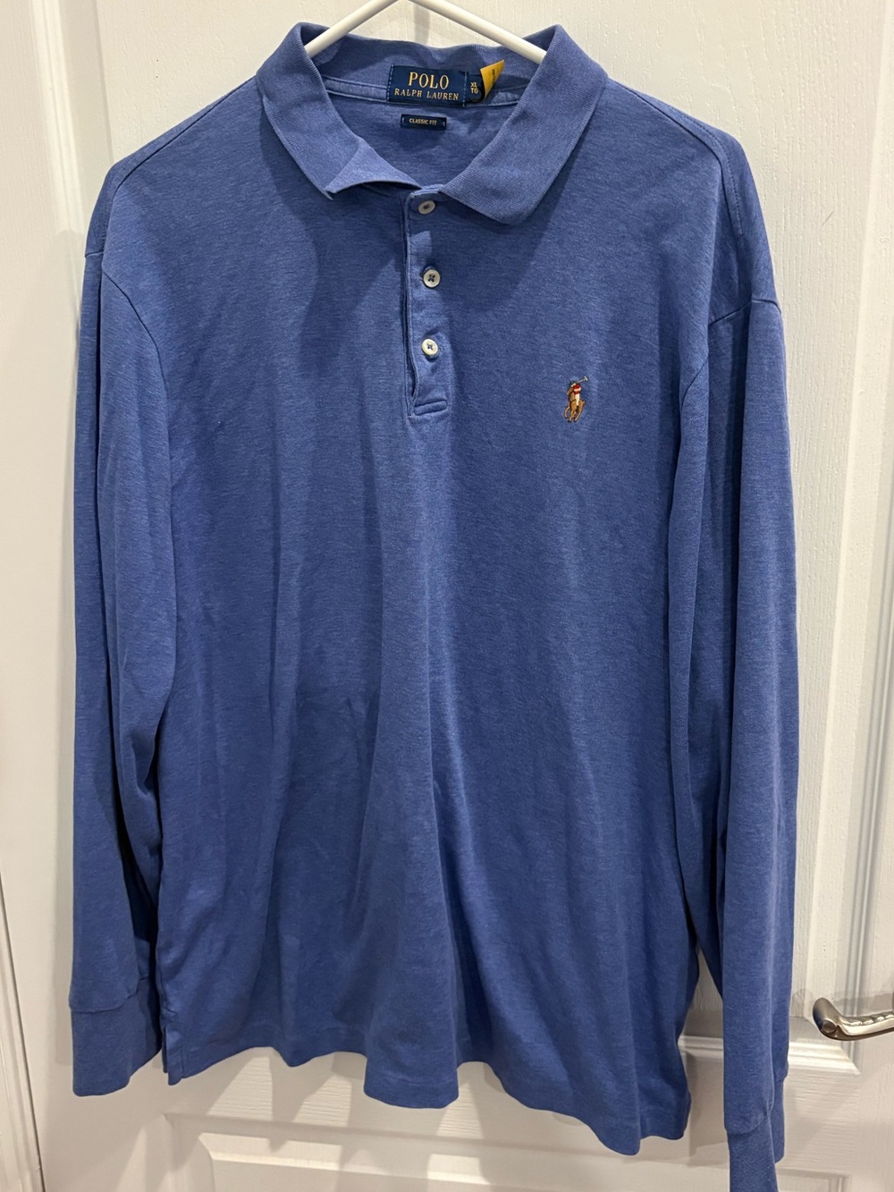 Polo Ralph Lauren Blue Classic Fit Long Sleeve Polo Top Size XL